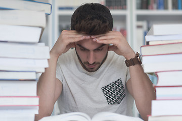 Image showing student study  in school library