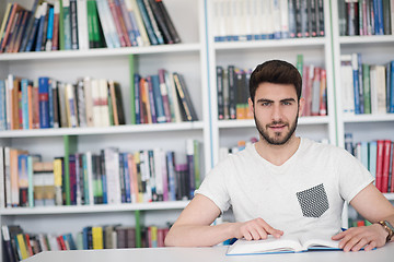 Image showing student study  in school library