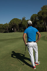 Image showing golf player portrait from back