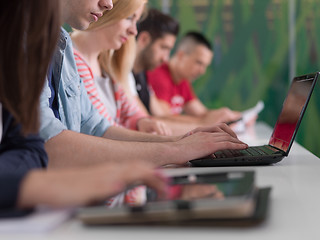 Image showing group of students study together in classroom