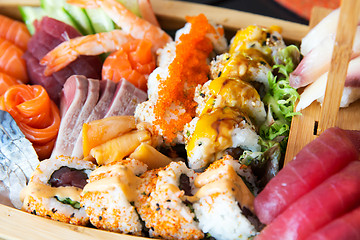 Image showing sushi set at restaurant