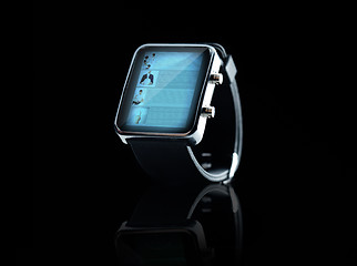 Image showing close up of black smart watch