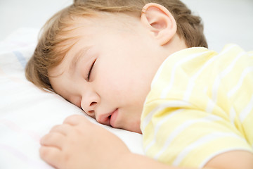 Image showing Cute little boy is sleeping