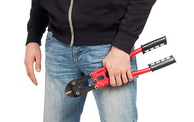 Image showing Robber with red bolt cutters