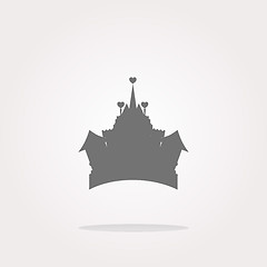 Image showing vector Medieval royal castle - web icon button isolated. Web Icon Art. Graphic Icon Drawing