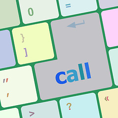 Image showing Keyboard - white key Call with arrow vector illustration