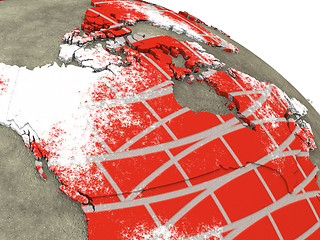 Image showing Canada on brick wall Earth