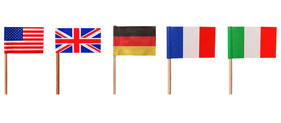 Image showing Flags of USA UK Germany France Italy