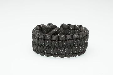 Image showing Black braided bracelet on white background