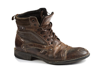 Image showing Dirty old boots isolated. white background