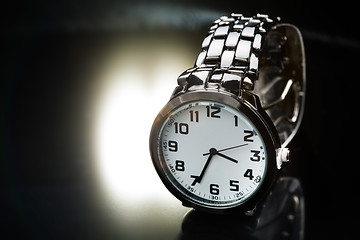 Image showing elegant watch with a metal bracelet