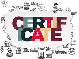 Image showing Law concept: Certificate on Torn Paper background