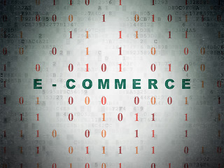 Image showing Finance concept: E-commerce on Digital Data Paper background