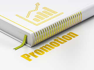 Image showing Marketing concept: book Growth Graph, Promotion on white background