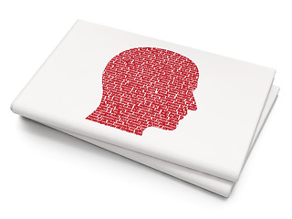 Image showing Marketing concept: Head on Blank Newspaper background