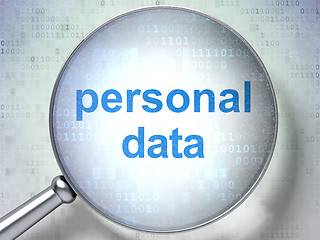 Image showing Information concept: Personal Data with optical glass