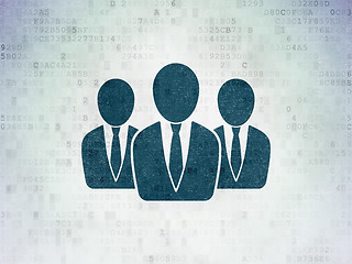 Image showing Marketing concept: Business People on Digital Data Paper background