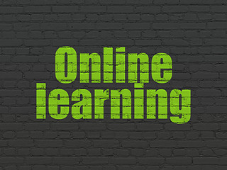 Image showing Learning concept: Online Learning on wall background