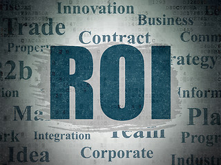 Image showing Business concept: ROI on Digital Data Paper background