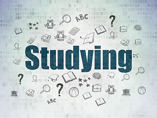 Image showing Studying concept: Studying on Digital Data Paper background