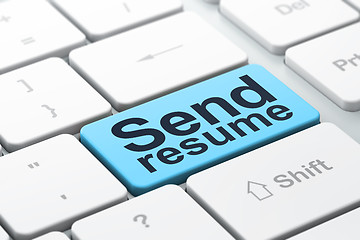 Image showing Business concept: Send Resume on computer keyboard background