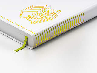 Image showing Banking concept: closed book, Money Box on white background