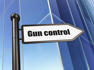 Image showing Security concept: sign Gun Control on Building background