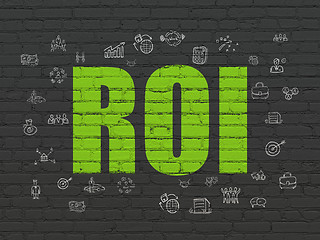 Image showing Business concept: ROI on wall background