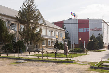 Image showing Sennoy, Russia - March 15, 2016: View of the main office of the wine fanagoria plant, village Sennoy, Mira Street 49