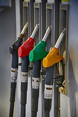 Image showing Fuel nozzle at a gas station