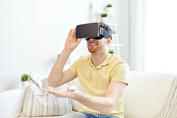 Image showing young man in virtual reality headset or 3d glasses