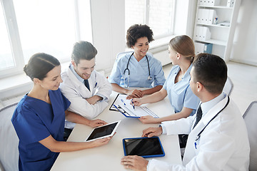 Image showing group of happy doctors meeting at hospital office