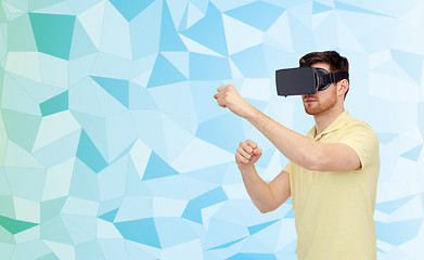 Image showing man in virtual reality headset or 3d glasses