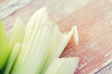 Image showing close up of celery stems on table