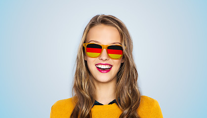 Image showing happy young woman or teen girl in sunglasses