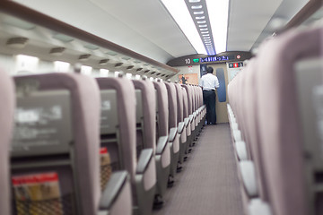 Image showing Interior of modern japanese fast train.