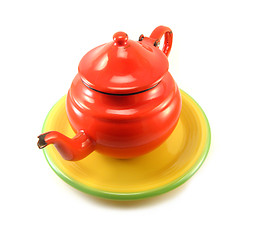 Image showing red teapot