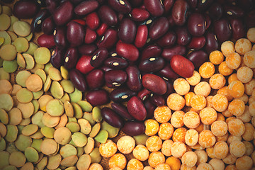 Image showing lentil, pea and bean background