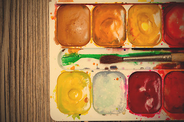 Image showing Set of watercolor paints