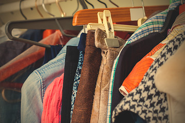 Image showing clothes on hangers