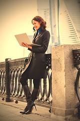 Image showing businesswoman working at laptop