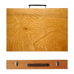 Image showing Wood briefcase isolated