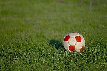 Image showing Football on the grass