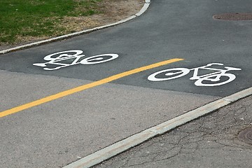 Image showing Bicycle lane signs