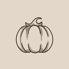 Image showing Pumpkin sketch icon.