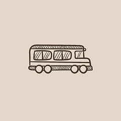 Image showing School bus sketch icon.