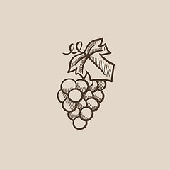 Image showing Bunch of grapes sketch icon.