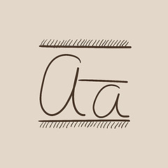 Image showing Cursive letter a sketch icon.