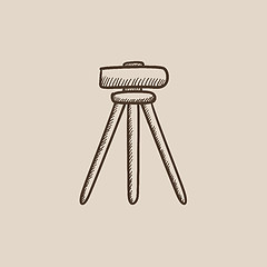 Image showing Theodolite on tripod sketch icon.