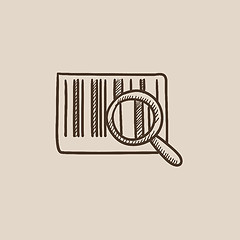 Image showing Magnifying glass and barcode sketch icon.